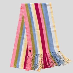 Henri Bendel NEVER WORN Merino Wool Oversized Multi Striped Scarf